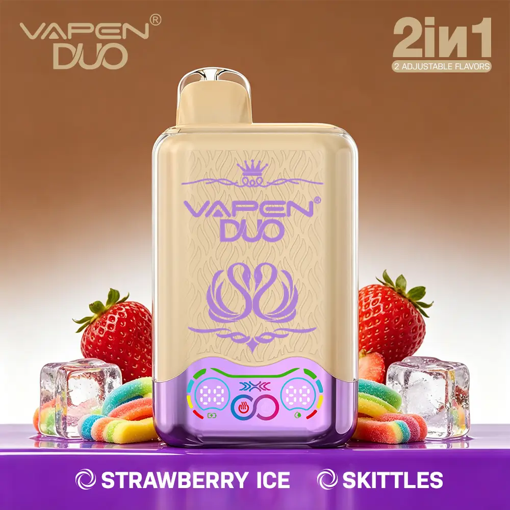 vapen-duo-strawberry-ice-skittles-H2 VAPEN DUO 40K Puffs – Truskawka Ice & Skittles - obrazek 1
