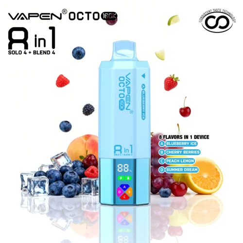 VAPEN OCTO 160K Puffs - Jagoda Ice + Wiśniowe Jagody + Brzoskwinia Cytryna + Letni Sen