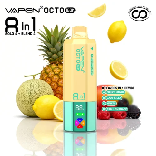 VAPEN OCTO 160K Puffs - Funky Mango + Lady Killa + Hawaje + Różowa Lemoniada