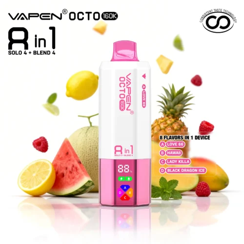 VAPEN OCTO 160K Puffs - Love 66 + Hawaje + Lady Killa + Black Dragon Ice