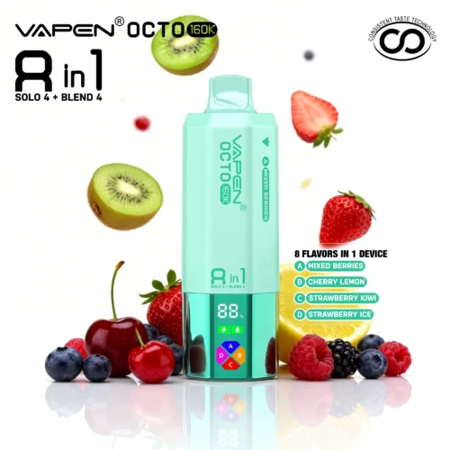 VAPEN OCTO 160K Puffs - Owoce Leśne + Wiśnia Cytryna + Truskawka Kiwi + Truskawka Ice